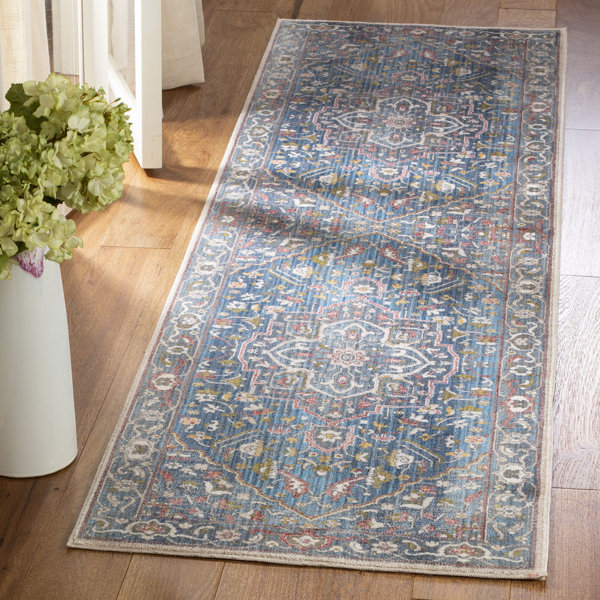 World Menagerie Bode Oriental Dark Blue Area Rug Wayfair